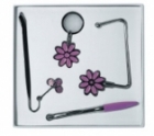 Набор 'Цветок': авторучка, брелок, закладка для книг и вешалка для сумки