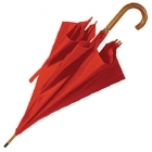  Зонт-трость с деревянной ручкой, цвет - красный , d=103 см