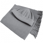 Комплект флисовый: шарф и шапка, серый