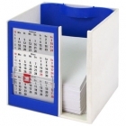 Календарь настольный с кубариком, цвет- белый/синий